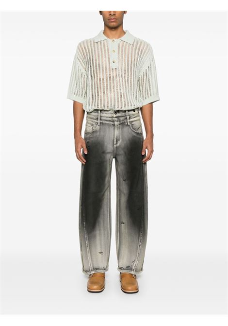 Jeans con effetto schiarito in nero Feng chen wang - uomo FENG CHEN WANG | FUS19TR06BLKGRDNT